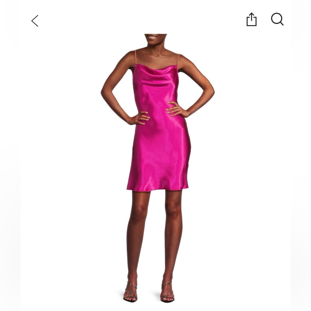 Bebe Elegant Black Satin Mini Dress